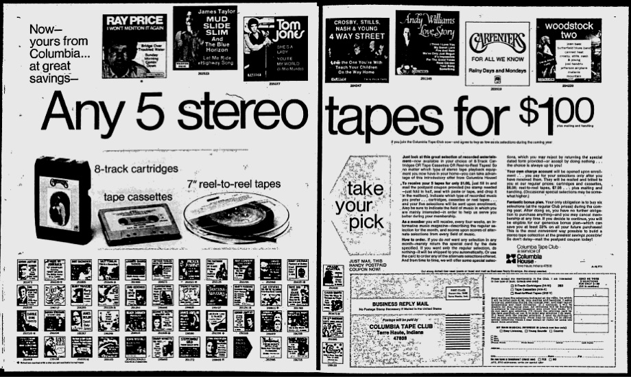 Columbia House Record and Tape Club. (Or, how I was introduced to  collections and credit report as a teen. Totally harsh, man.) : r/nostalgia