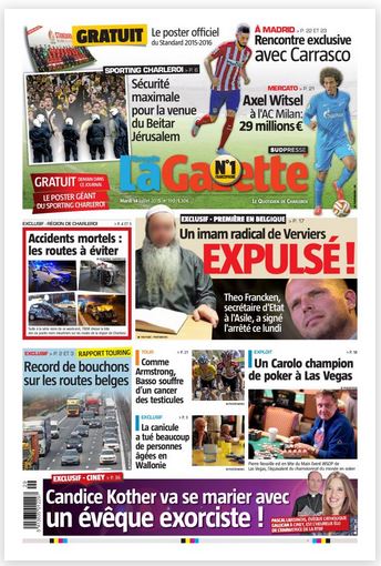 La nouvelle gazette du 14-07-2015 Belgique