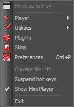 AIMP3 Context Menu