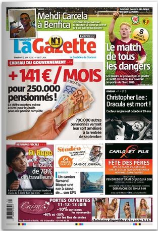 La nouvelle gazette du 12-06-2015 Belgique